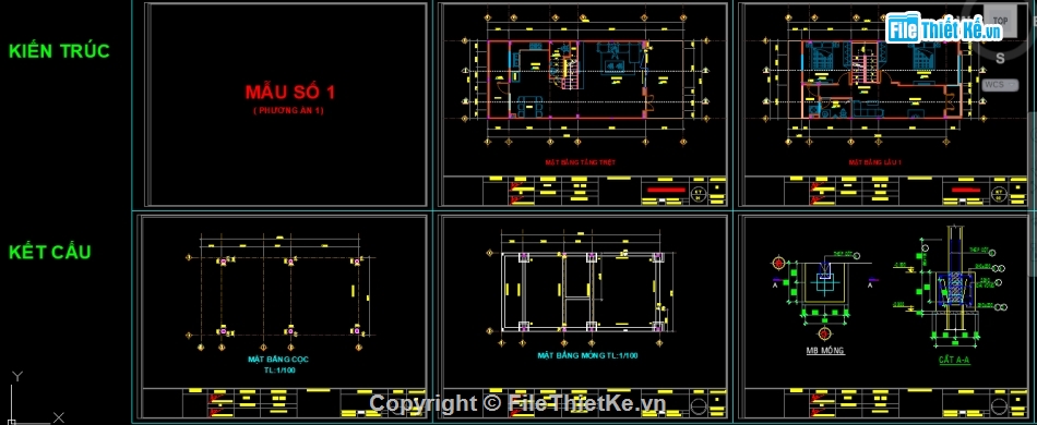 File cad nhà ở  thương mại,Nhà ở thương mại,nhà 2 tầng 6x15m,nhà ở khu dân cư